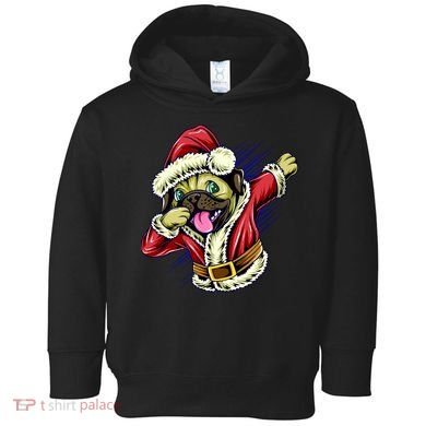Funny Pug Dabbing Santa Claus Toddler Hoodie