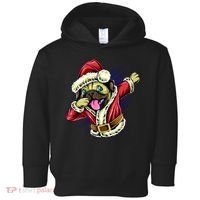 Funny Pug Dabbing Santa Claus Toddler Hoodie thumb 0