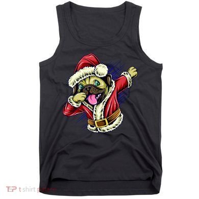 Funny Pug Dabbing Santa Claus Tank Top