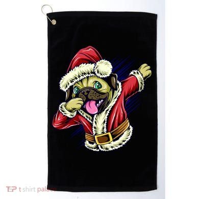 Funny Pug Dabbing Santa Claus Golf Towel