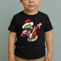Funny Pug Dabbing Santa Claus Toddler T-Shirt thumb 2