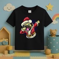 Funny Pug Dabbing Santa Claus Toddler T-Shirt thumb 3