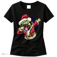 Funny Pug Dabbing Santa Claus Women's T-Shirt thumb 0