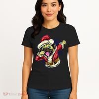 Funny Pug Dabbing Santa Claus Women's T-Shirt thumb 4