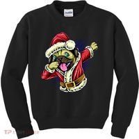 Funny Pug Dabbing Santa Claus Kids Sweatshirt thumb 0