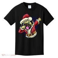 Funny Pug Dabbing Santa Claus Kids T-Shirt thumb 0