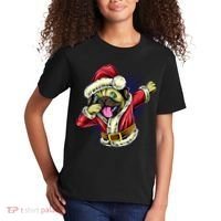 Funny Pug Dabbing Santa Claus Kids T-Shirt thumb 2