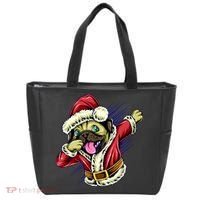 Funny Pug Dabbing Santa Claus Tote Bag thumb 0