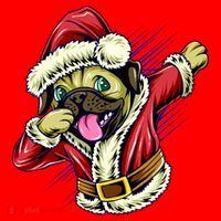 Funny Pug Dabbing Santa Claus Santa Hat thumb 1