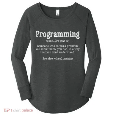 Funny Programmer Definition Debugger Computer Programmer Cute Gift Women's Perfect Tri Tunic Long Sleeve Shirt