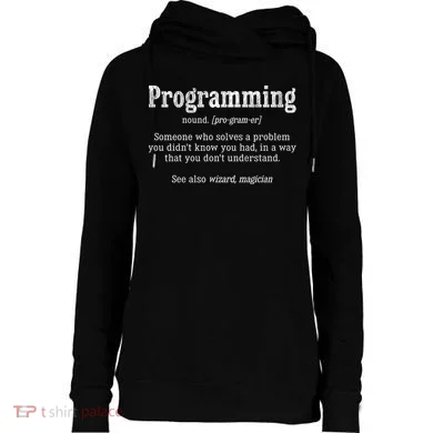 Funny Programmer Definition Debugger Computer Programmer Cute Gift Womens Funnel Neck Pullover Hood