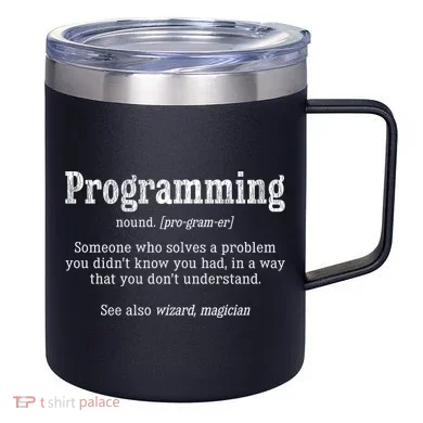 Funny Programmer Definition Debugger Computer Programmer Cute Gift 12oz Stainless Steel Coffee Mug