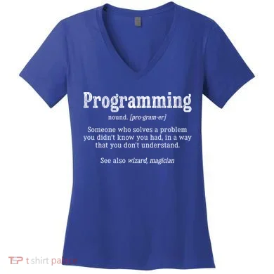 Funny Programmer Definition Debugger Computer Programmer Cute Gift Women's V-Neck T-Shirt