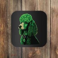 Funny Poodle Dog Miniature Poodle Toy Poodle St Patricks Coaster thumb 0