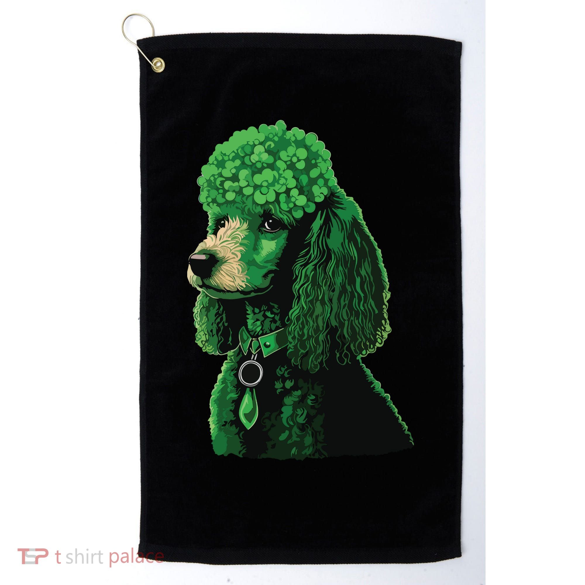 Funny Poodle Dog Miniature Poodle Toy Poodle St Patricks Golf Towel