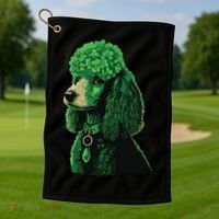 Funny Poodle Dog Miniature Poodle Toy Poodle St Patricks Golf Towel thumb 1