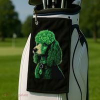 Funny Poodle Dog Miniature Poodle Toy Poodle St Patricks Golf Towel thumb 2