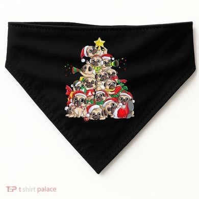 Funny Pug Dog Cute Christmas Gift USA-Made Doggie Bandana