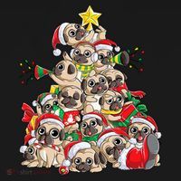 Funny Pug Dog Cute Christmas Gift USA-Made Doggie Bandana thumb 2