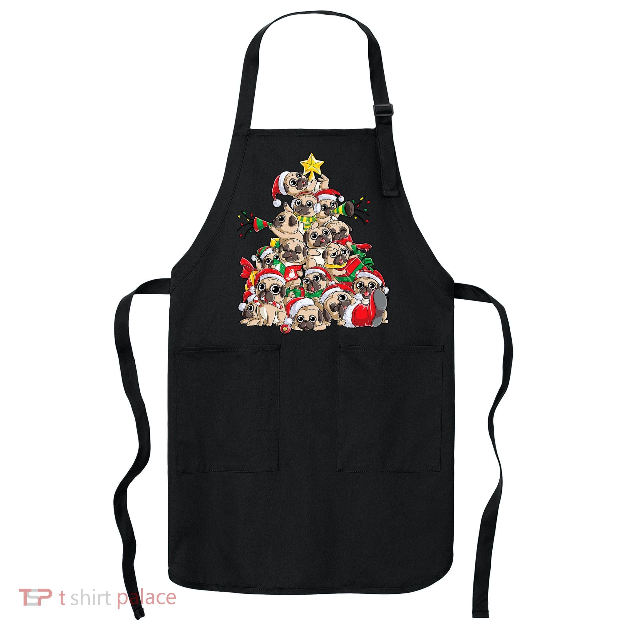 Funny Pug Dog Cute Christmas Gift Apron