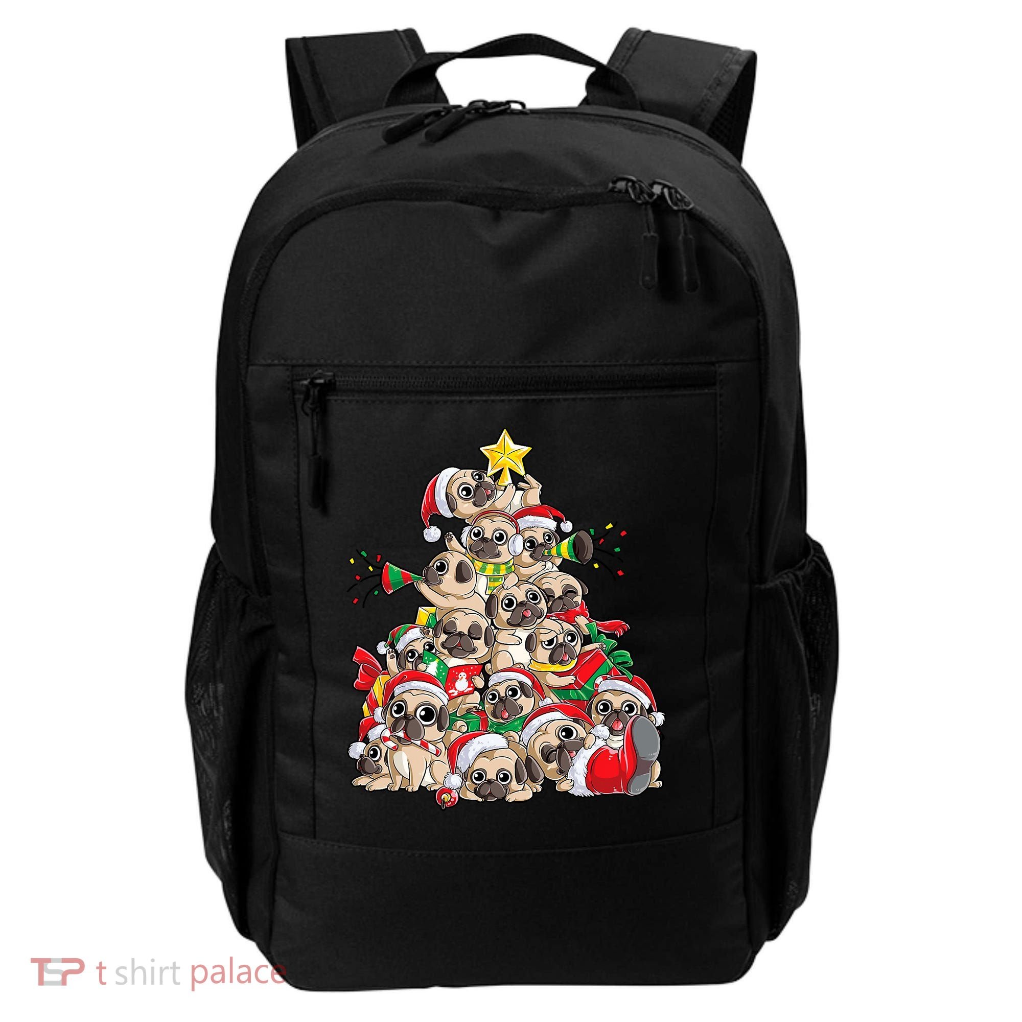 Funny Pug Dog Cute Christmas Gift Backpack