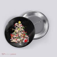 Funny Pug Dog Cute Christmas Gift Button thumb 0