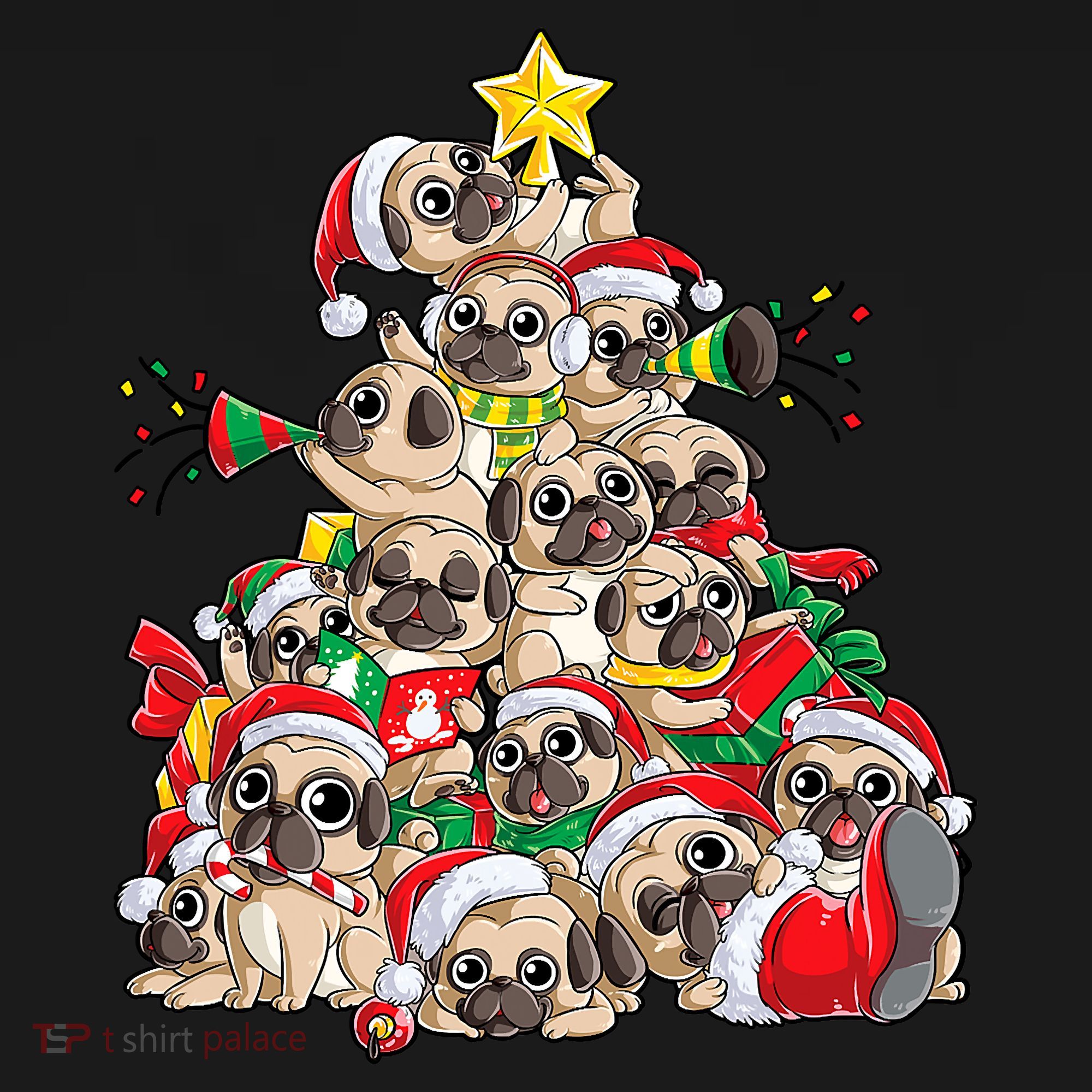 Funny Pug Dog Cute Christmas Gift Bucket Hat