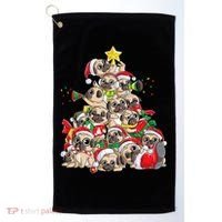 Funny Pug Dog Cute Christmas Gift Golf Towel thumb 0