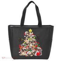 Funny Pug Dog Cute Christmas Gift Tote Bag thumb 0