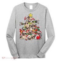 Funny Pug Dog Cute Christmas Gift Long Sleeve Shirt thumb 0