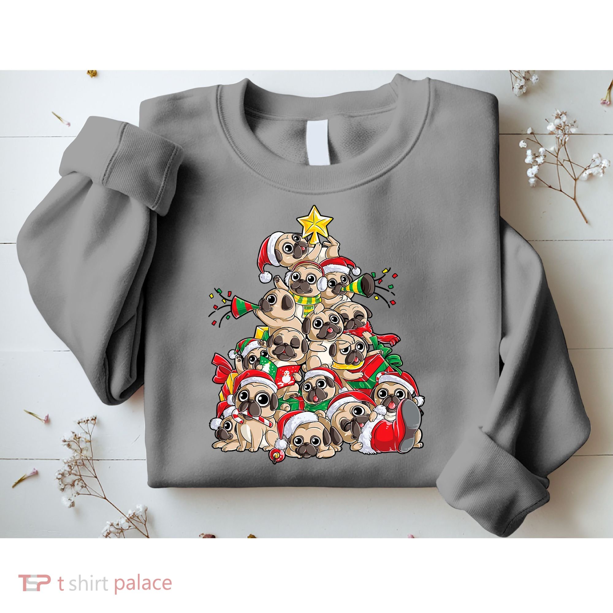 Funny Pug Dog Cute Christmas Gift Sweatshirt