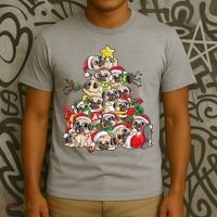 Funny Pug Dog Cute Christmas Gift T-Shirt thumb 3