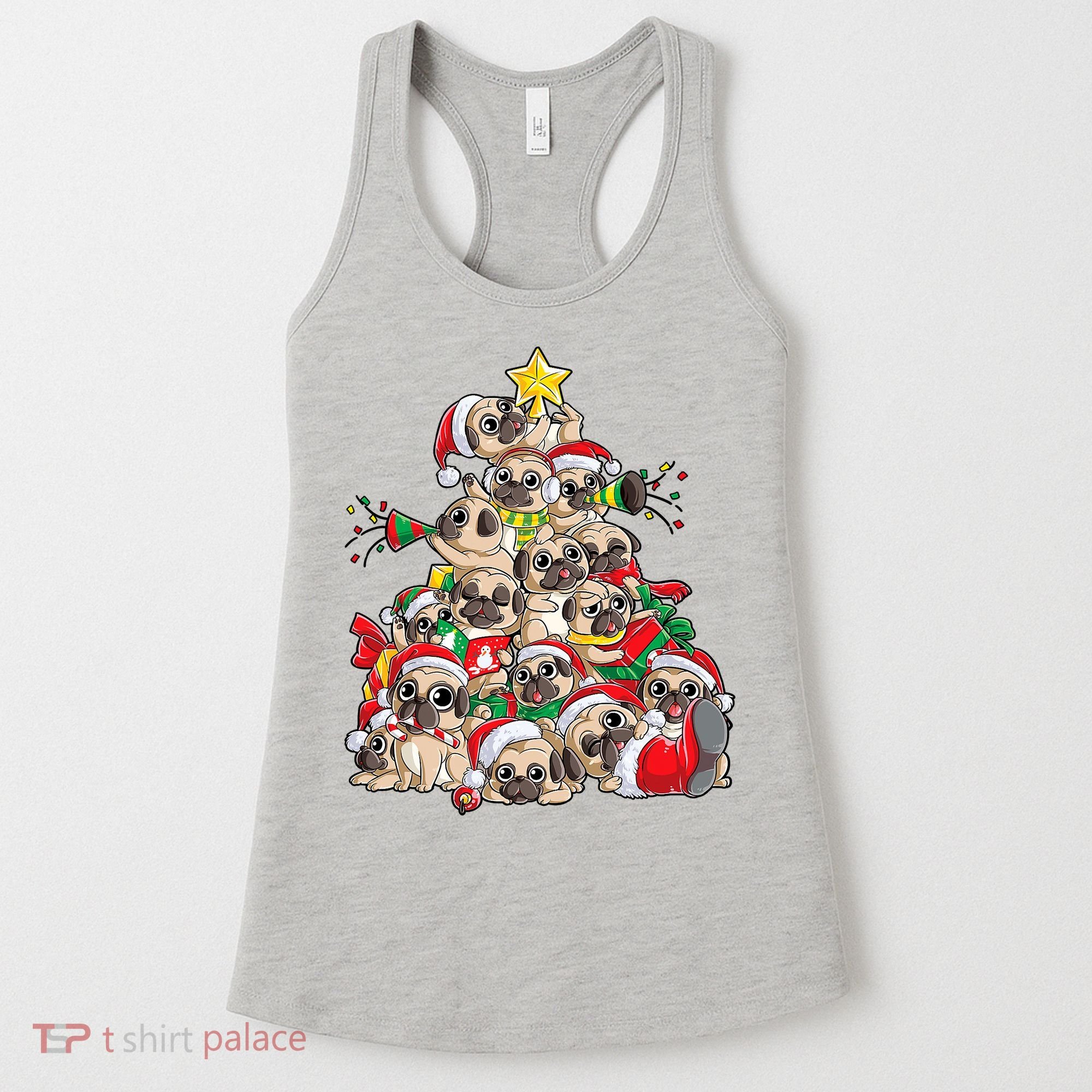 Funny Pug Dog Cute Christmas Gift Women's Tank Top