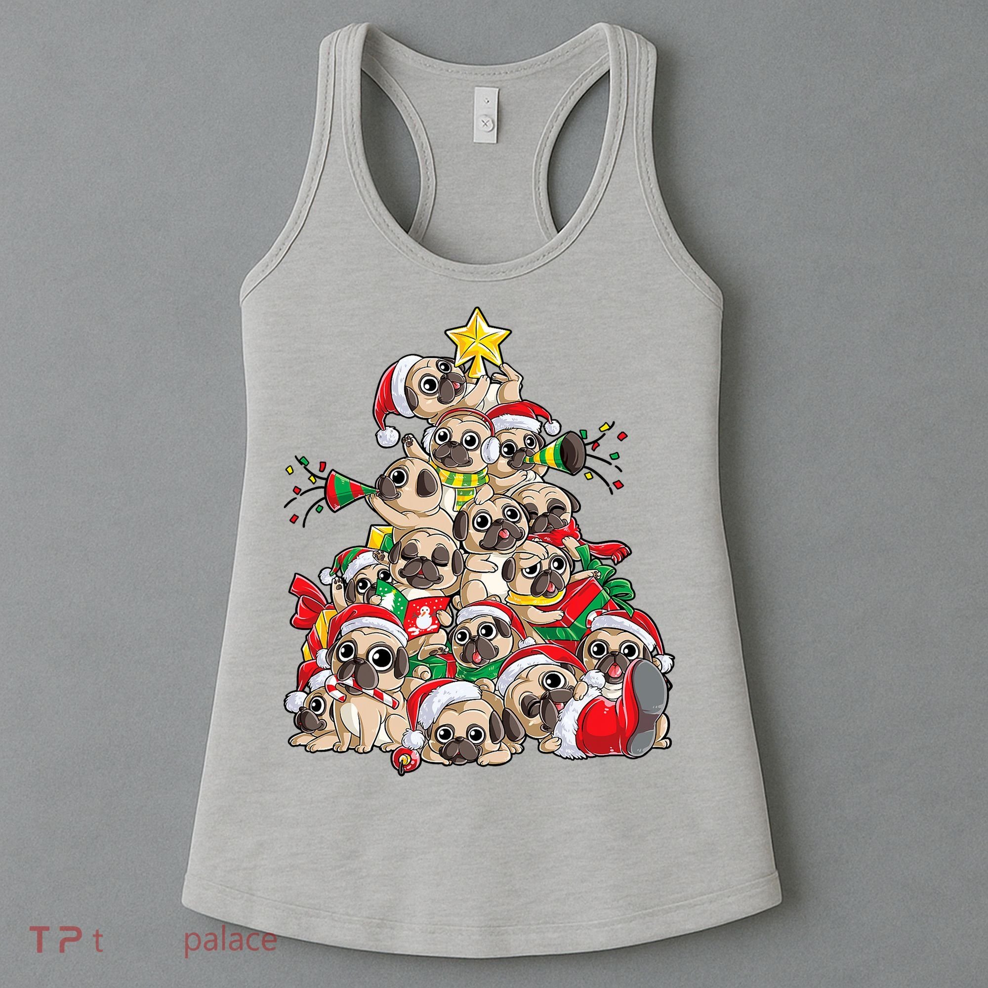 Funny Pug Dog Cute Christmas Gift Women's Tank Top