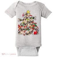 Funny Pug Dog Cute Christmas Gift Baby Bodysuit thumb 0
