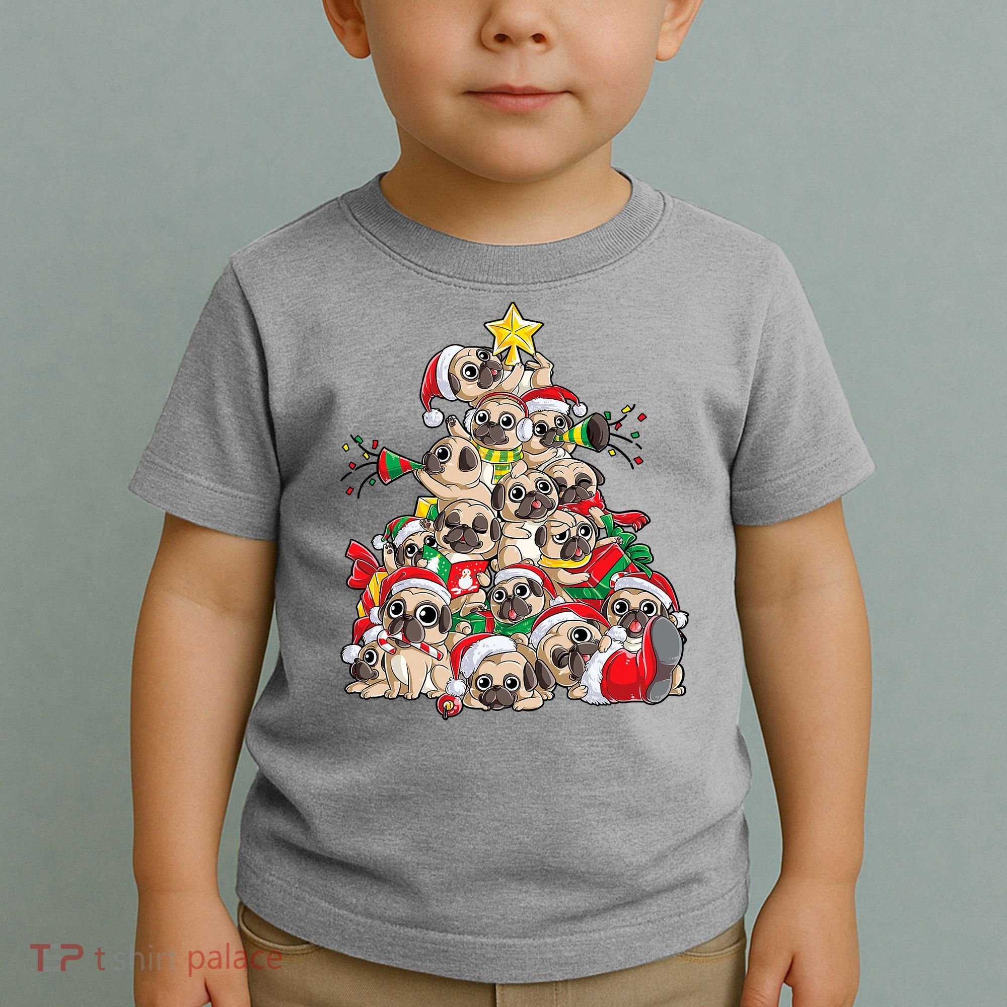 Funny Pug Dog Cute Christmas Gift Toddler T-Shirt