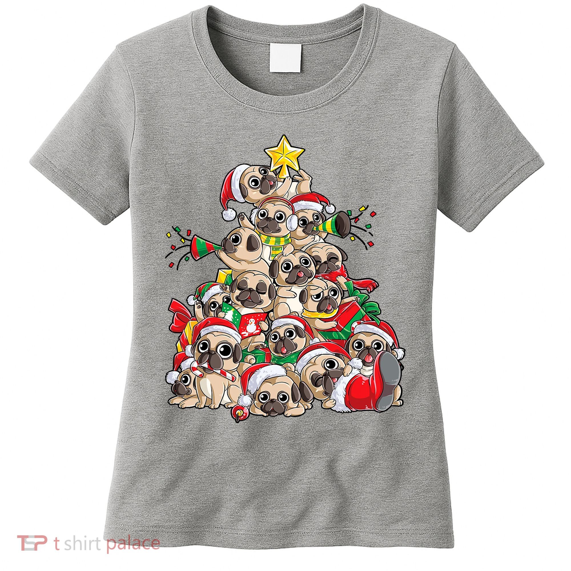 Funny Pug Dog Cute Christmas Gift Women's T-Shirt