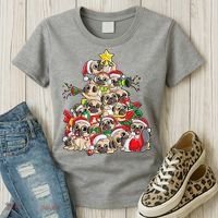 Funny Pug Dog Cute Christmas Gift Women's T-Shirt thumb 3