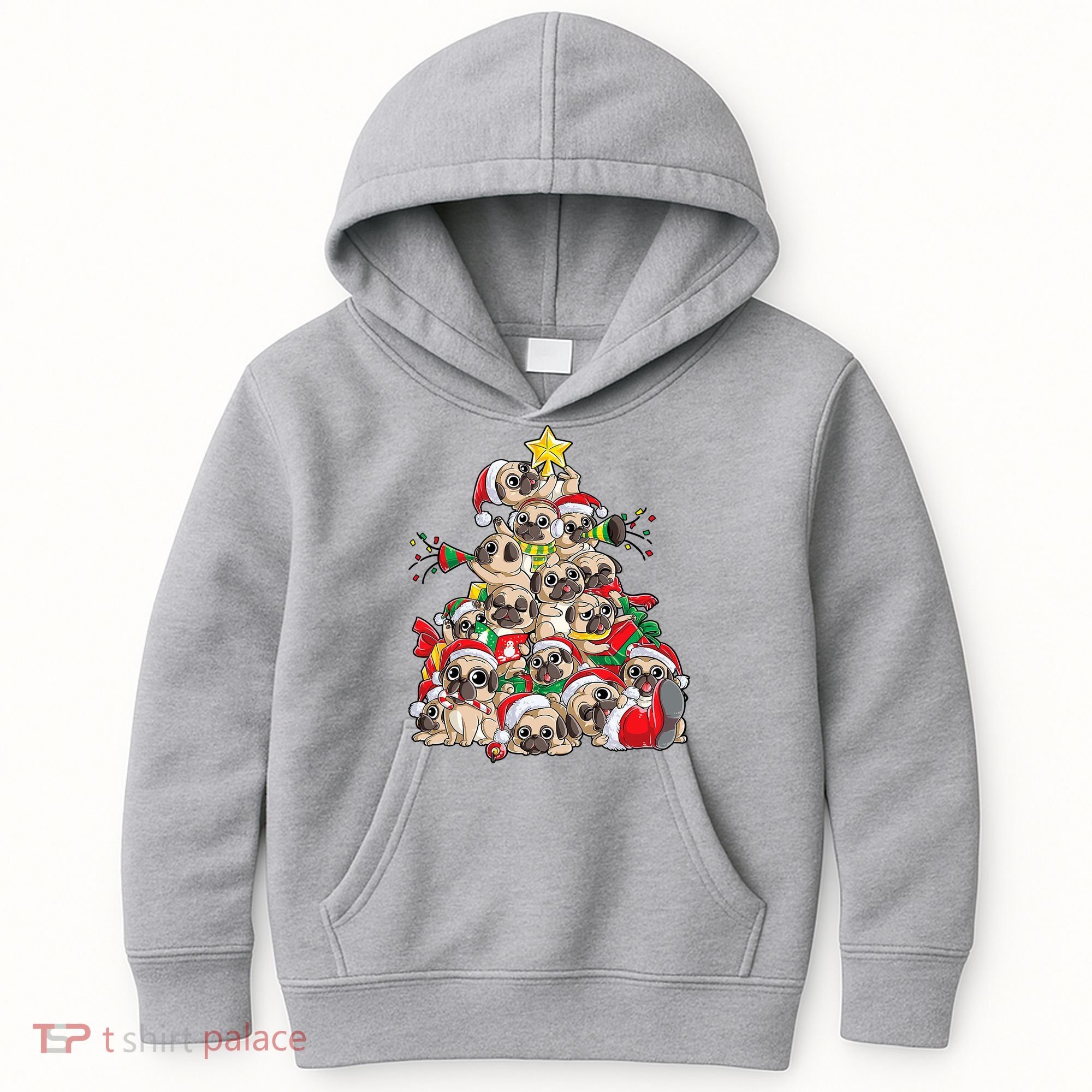 Funny Pug Dog Cute Christmas Gift Kids Hoodie