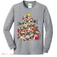 Funny Pug Dog Cute Christmas Gift Kids Long Sleeve Shirt thumb 0