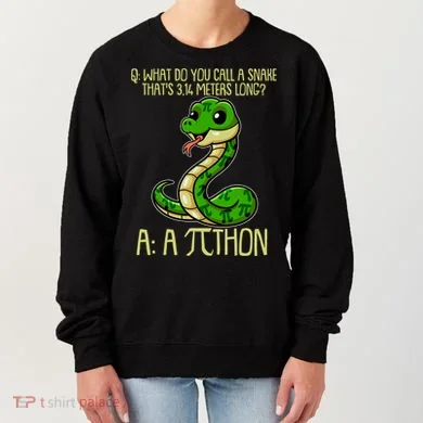 Funny Pi Day 314 PiThon Python Snake Joke Women's Sweatshirt