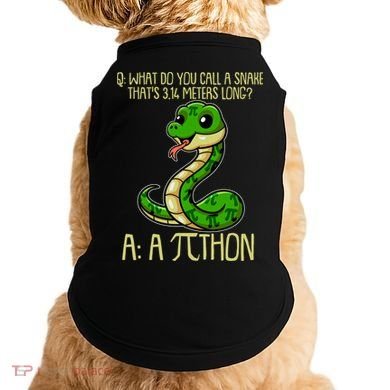 Funny Pi Day 314 PiThon Python Snake Joke Doggie Tank