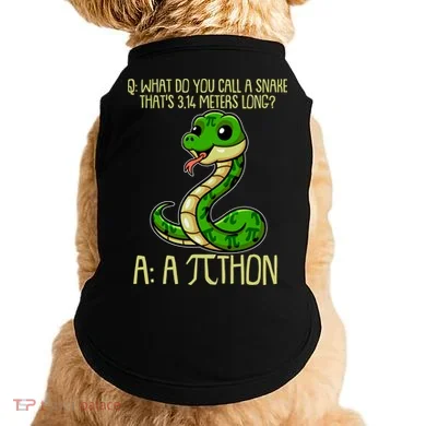 Funny Pi Day 314 PiThon Python Snake Joke Doggie Tank