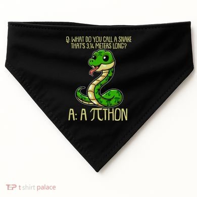 Funny Pi Day 314 PiThon Python Snake Joke USA-Made Doggie Bandana