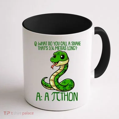 Funny Pi Day 314 PiThon Python Snake Joke Coffee Mug back