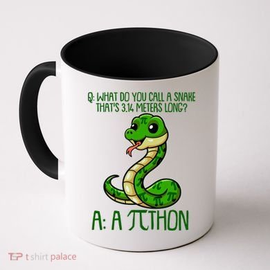 Funny Pi Day 314 PiThon Python Snake Joke Coffee Mug