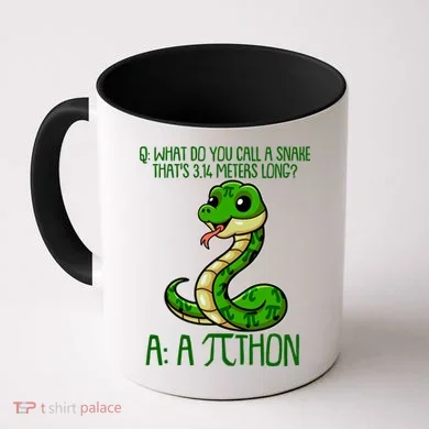 Funny Pi Day 314 PiThon Python Snake Joke Coffee Mug