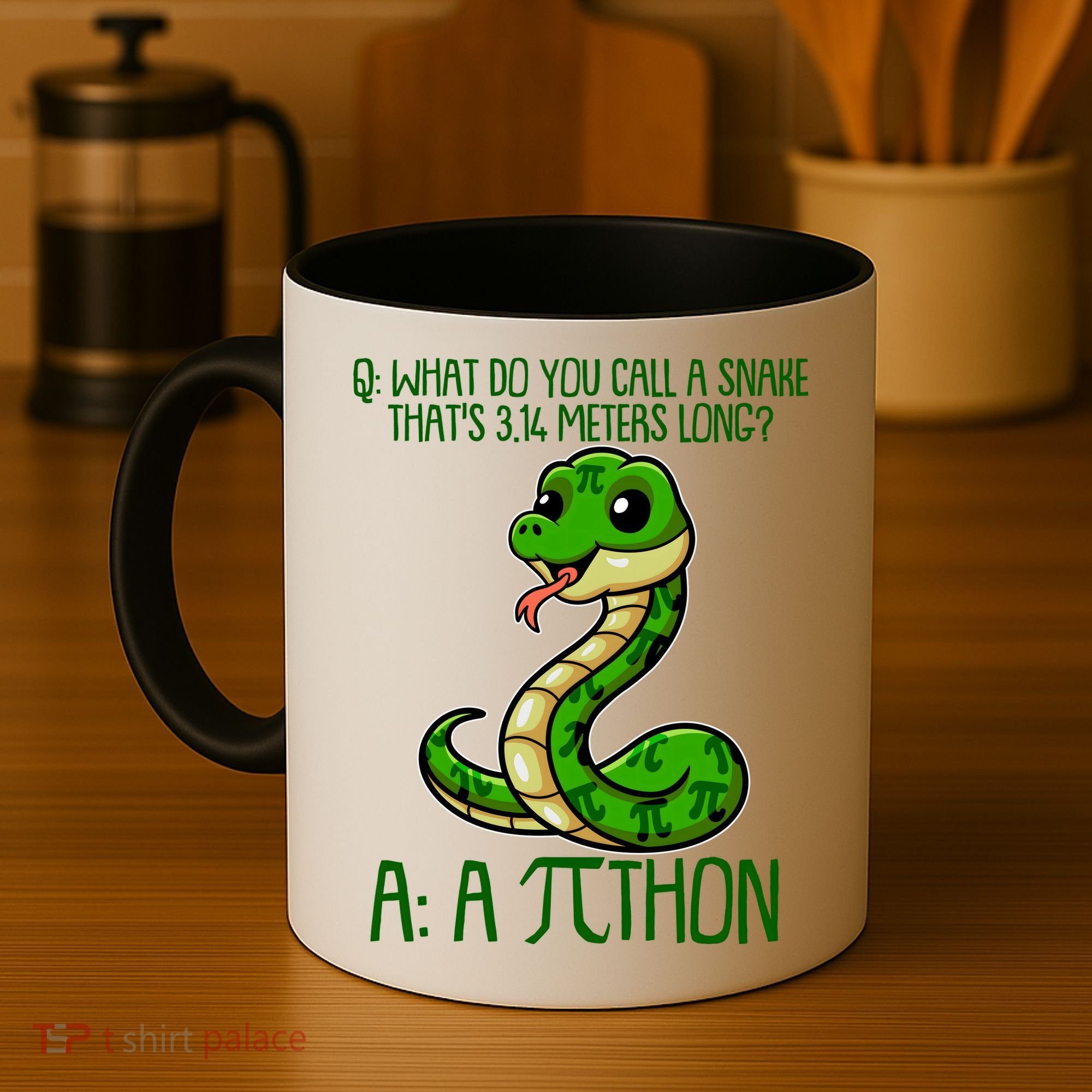 Funny Pi Day 314 PiThon Python Snake Joke Coffee Mug