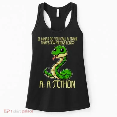 Funny Pi Day 314 PiThon Python Snake Joke Women's Tank Top