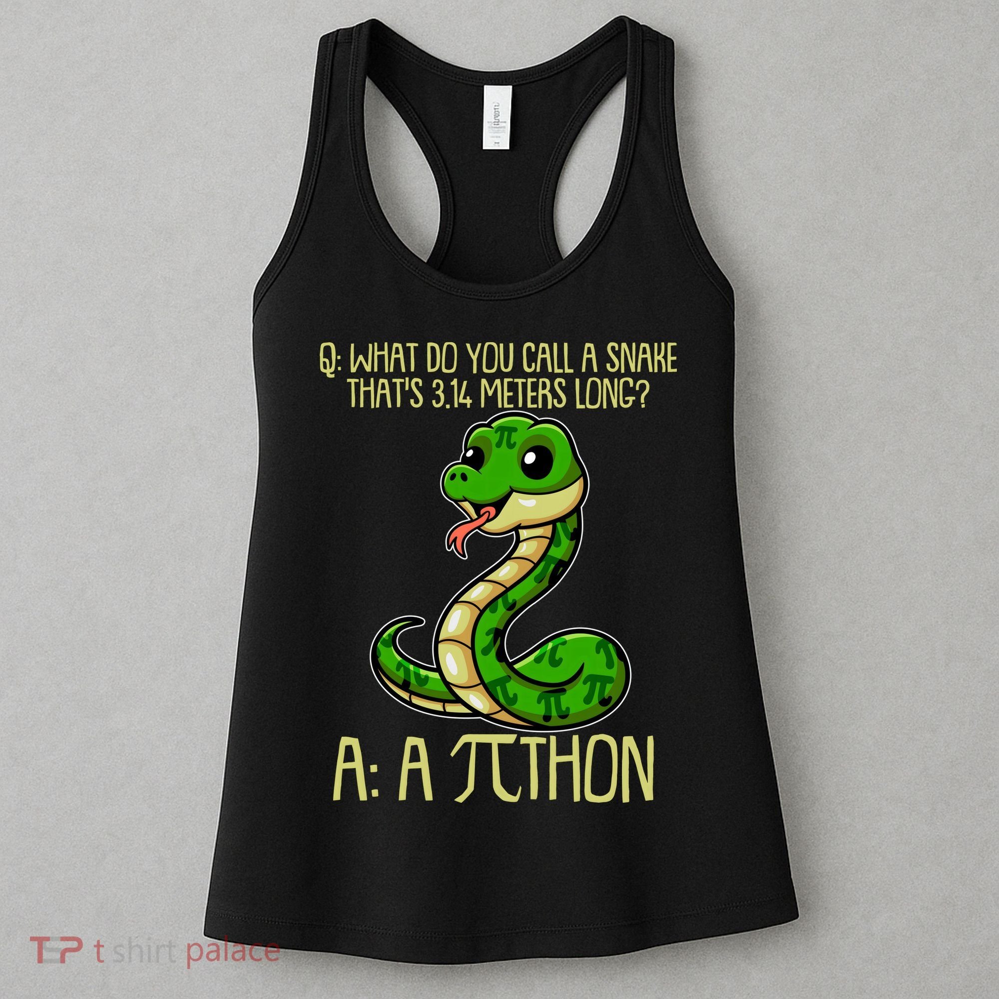 Funny Pi Day 314 PiThon Python Snake Joke Women's Tank Top